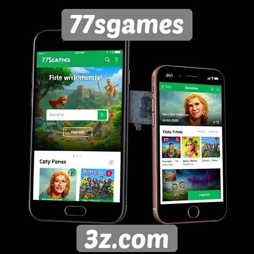 Responsividade do site 77sgames em dispositivos móveis